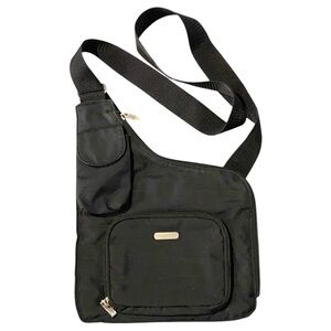 Baggallini Sling Bag Small Black Nylon Crossbody Travel Shoulder Purse